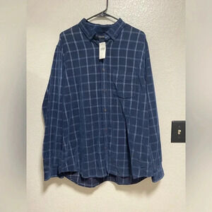 NWT Banana Republic Men’s Slim Fit Long Sleeve Blue Plaid Button Down XL